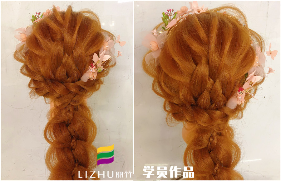 森系編發(fā)造型，南寧化妝培訓班學員作品