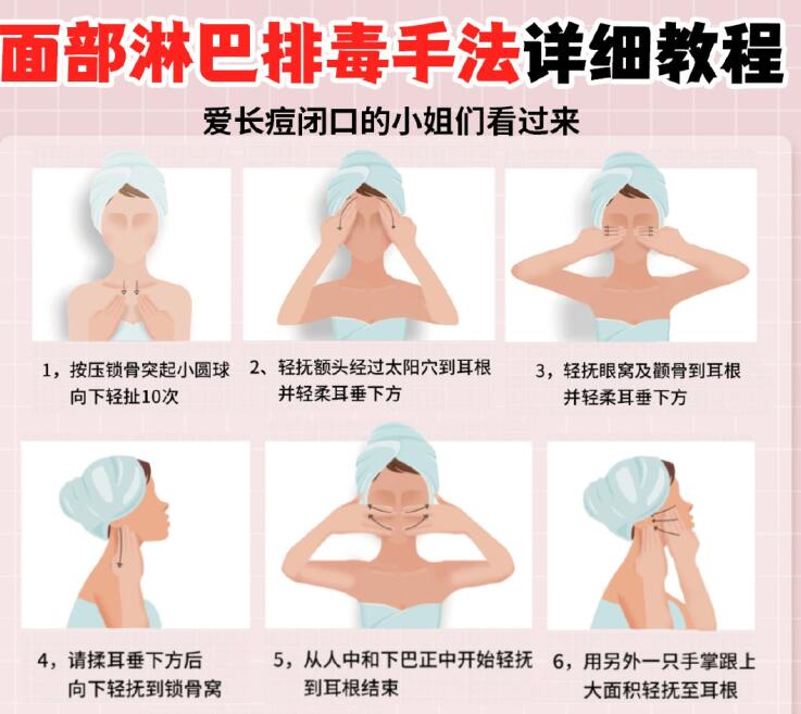 面部淋巴排毒教程，南寧美容教程分享
