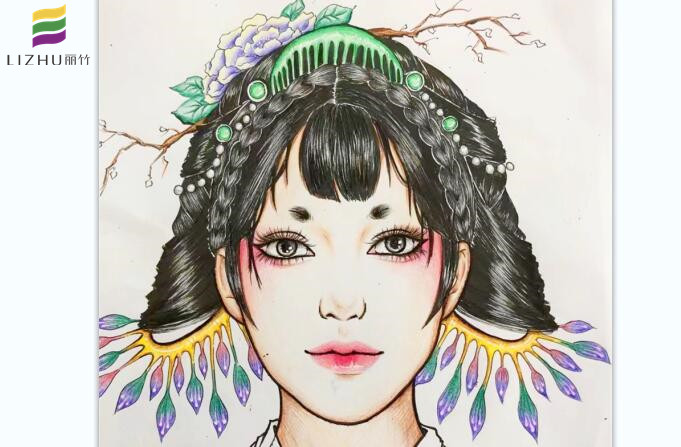 紙上美人圖作品，南寧化妝學(xué)校一對(duì)一教學(xué)