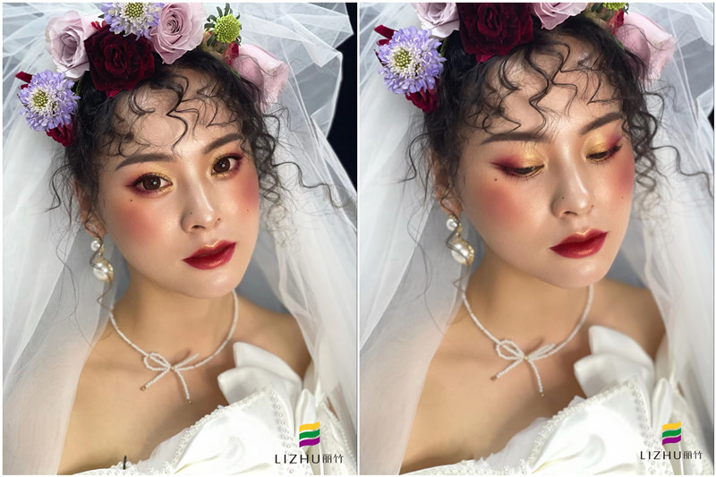 復(fù)古油畫(huà)風(fēng)格新娘 ，南寧彩妝學(xué)校新娘妝作品