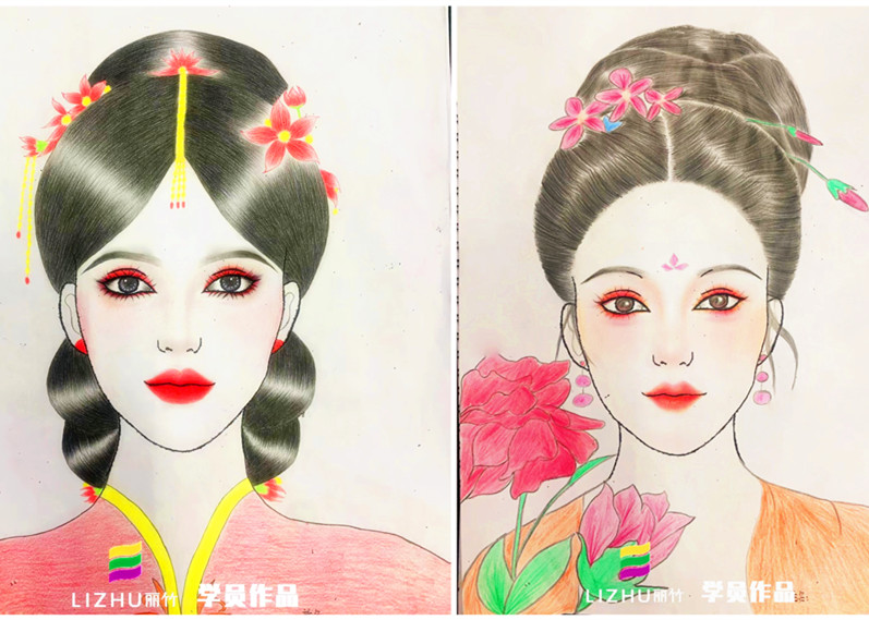 化妝美人圖欣賞，廣西化妝師美妝師學(xué)校作品