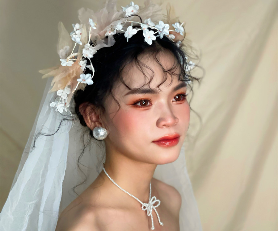 慵懶法式浪漫新娘，南寧妝容造型培訓(xùn)作品