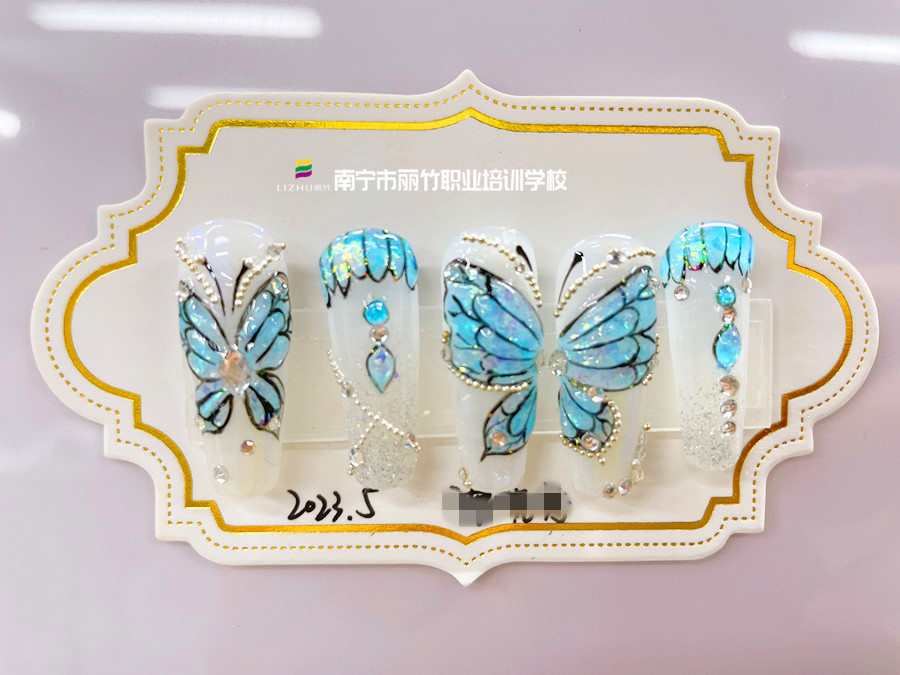 奢華蝴蝶美甲，廣西美甲造型培訓(xùn)
