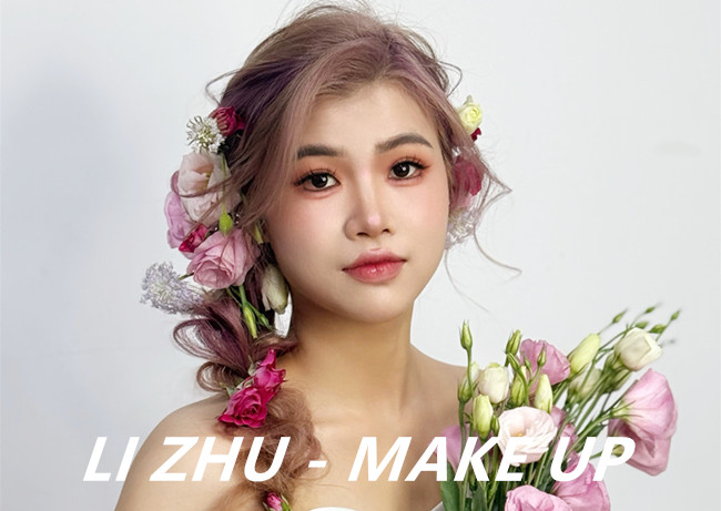 森系鮮花新娘，廣西新娘妝進修學(xué)校作品