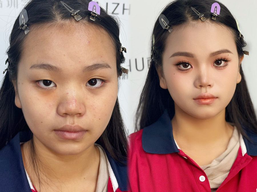 眼皮微調(diào)法的操作步驟，南寧化妝培訓(xùn)真人實(shí)操