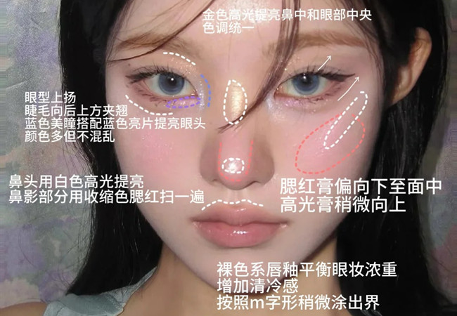 厭世感布偶貓妝容，南寧化妝形象造型學(xué)校分享教程