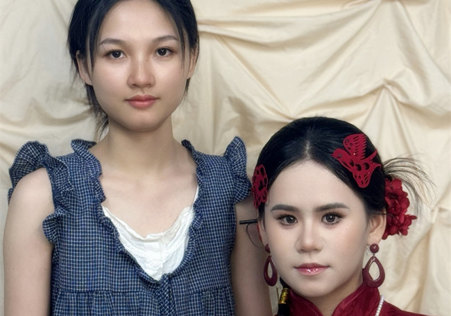 晨袍中式新娘，南寧學(xué)彩妝0基礎(chǔ)作品